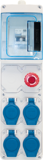 [EUR19204] Coffret de chantier mono 4 prises simplifié 1 disj diff 16A + 4 PC 2P+T + AU