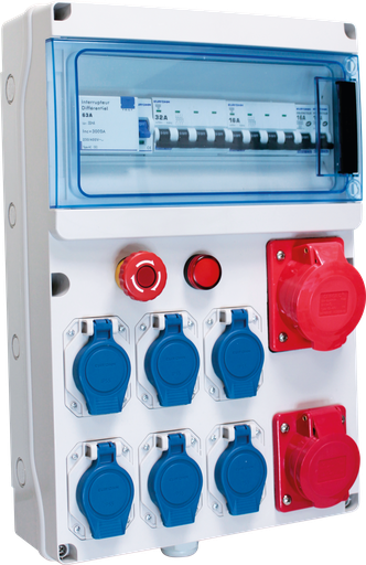 [EUR19212] Coffret de chantier tri  1 ID 4x63A+ 3disj.+ 1PC tri 16A+1PC tri 32A+4PC+1tri