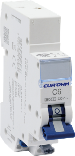 [EUR20303] Disjoncteur 1P+N 6A courbe C connexion rapide/rapide 4,5kA NF