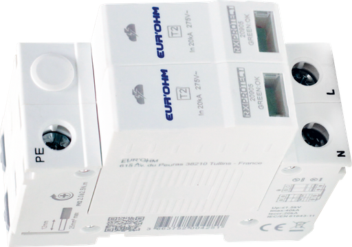 [EUR20905] Parafoudre 1P+N  T2, Imax 40kA, In 20kA