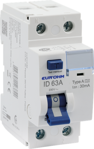 [EUR23853] ID 2x63A 30mA Type A à vis H/B