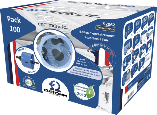 [EUR52062] Pack 100 btes AIR'metic d67 p40+scie cloche