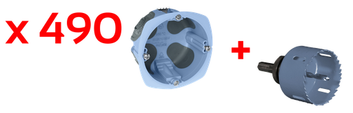 [EUR52098] Lot de 490 boites Air'metic Prof. 40mm + scie cloche « TOP CHANTIER »