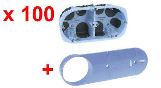 [EUR52264] Pack 100 btes Dble Air'métic ent.71 D67 Prof.40 + Gabarit « TOP CHANTIER »