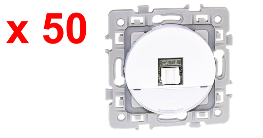 [EUR60233] """SQUARE Lot 50 RJ45 cat 6A STP (Gr3TV )BLC  """"TOP CHANTIER"""""""