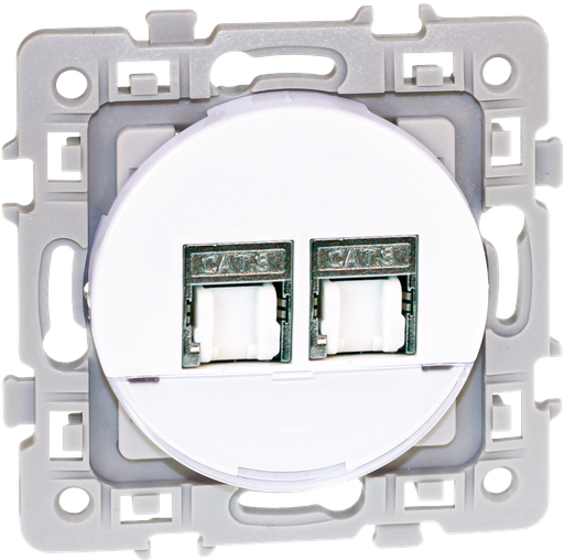 [EUR60273] SQUARE DBLE Blindées RJ45 CAT6 STP (Gr2 TV) BLC