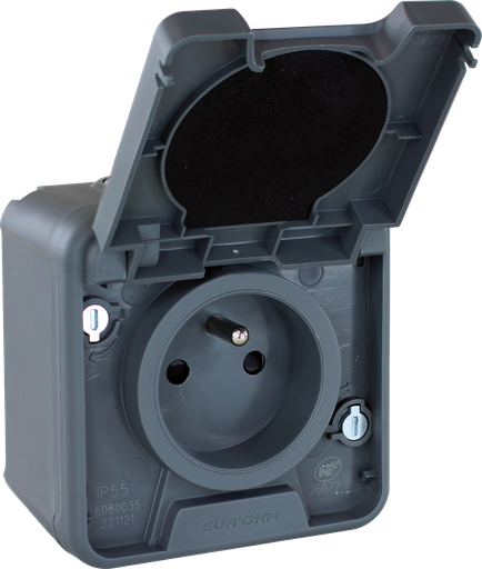 [EUR60840] OXXO PC 2P+T GRIS SAILLIE IP55