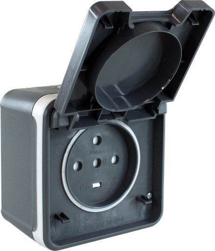 [EUR60843] OXXO PC 20A 3P+T GRIS SAILLIE IP55