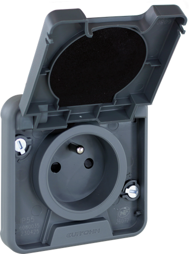 [EUR60845] OXXO PC 2P+T compos GRIS IP55