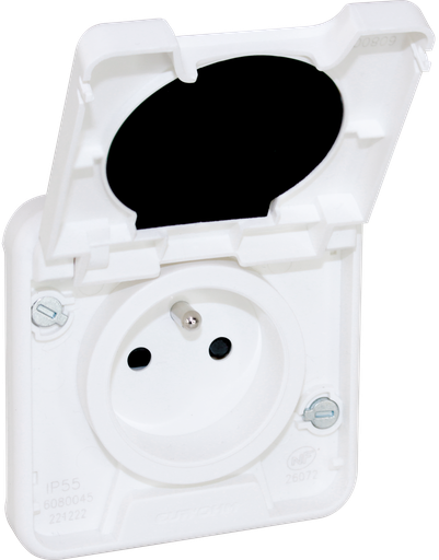 [EUR60853] OXXO PC 2P+T compos BLANC IP55