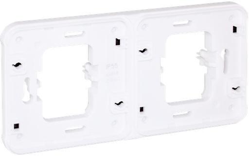 [EUR60869] OXXO Support double H BLANC ENCASTRE