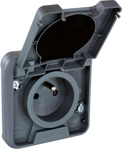 [EUR60895] OXXO PC 2P+T GRIS SAILLIE IP55