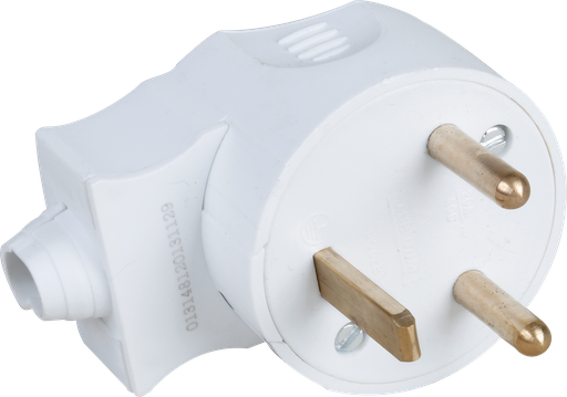 [EUR61062] 20A male coudée 2P+T blanc