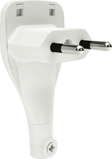 [EUR61070] Fiche 6A extra-plate coudée blanche