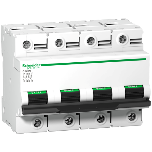 [SCHA9N18352] Acti9 C120N - Disjoncteur Modulaire 4P 63 A, courbe B, 10 kA