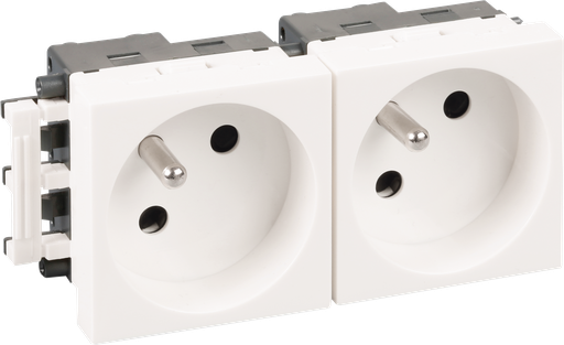 [EUR61402] Bloc 2 prises 2P+T blanche