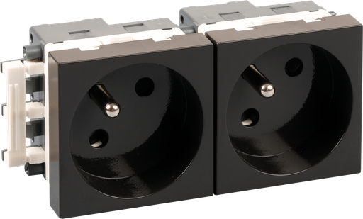 [EUR61406] Bloc 2 prises 2P+T noire