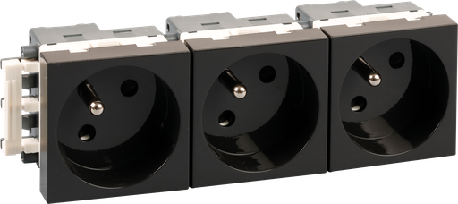 [EUR61407] Bloc 3 prises 2P+T noire