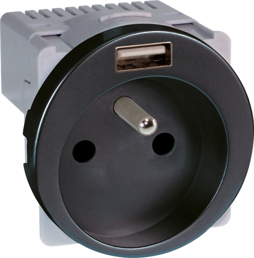 [EUR61656] COMETE PC  2P+T + USB A VULCAIN