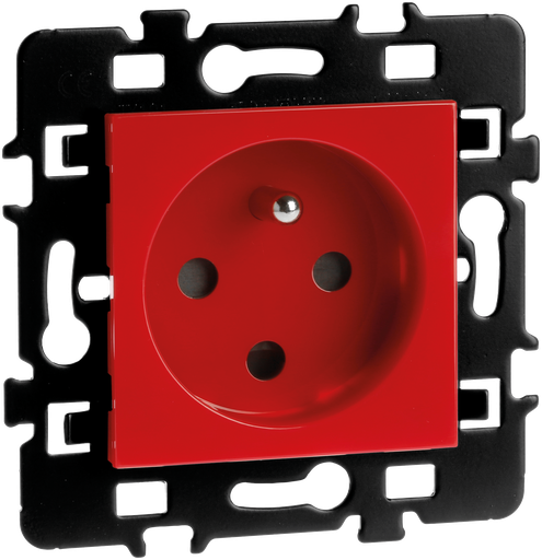 [EUR61862] Prise 2P+T rouge détrompée + enj.