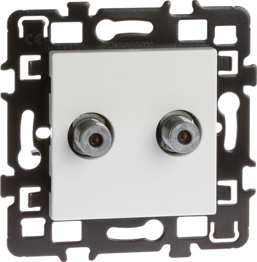 [EUR61868] Prise TV F dble  multi-serv.+ enj.