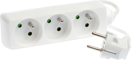 [EUR64020] Bloc3pr.2P+T blanc s.int 3G1mm² 1m