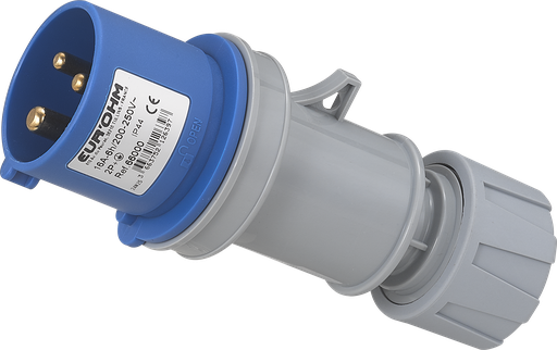 [EUR66000] Fiche industrielle mobile droite 2P+T 16A 230V AC IP44