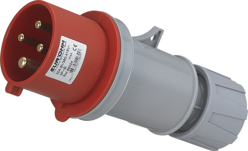 [EUR66004] Fiche industrielle mobile droite 3P+T 32A 400V AC IP44