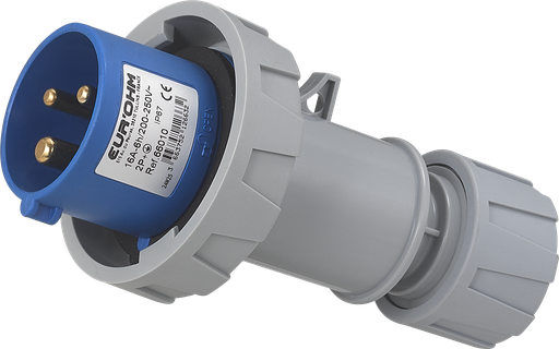 [EUR66010] Fiche industrielle mobile droite 2P+T 16A 230V AC IP67