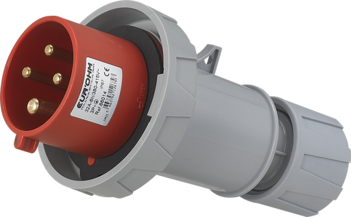 [EUR66014] Fiche industrielle mobile droite 3P+T 32A 400V AC IP67