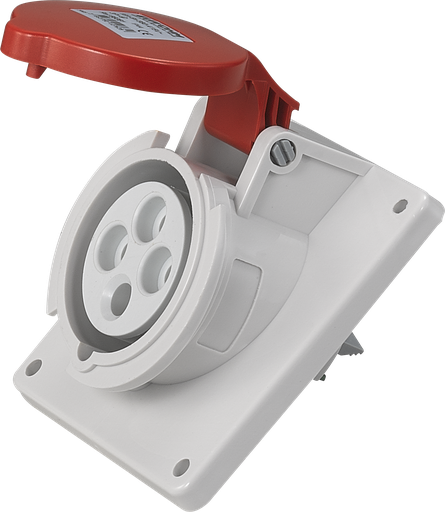 [EUR66061] Socle de prise industrielle à encastrer à 10° 3P+T 16A 400V AC IP44