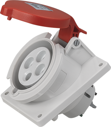 [EUR66064] Socle de prise industrielle à encastrer à 10° 3P+T 32A 400V AC IP44