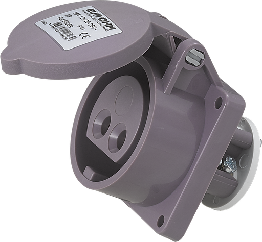 [EUR66069] Socle de prise industrielle à encastrer à 10°  2P 16A 24V AC IP44