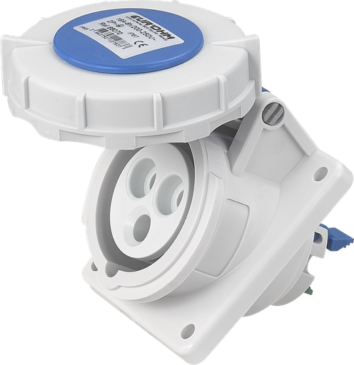 [EUR66070] Socle de prise industrielle à encastrer à 10° 2P+T 16A 230V AC IP67