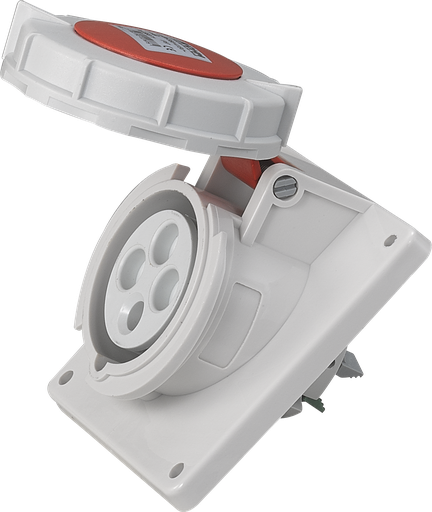 [EUR66071] Socle de prise industrielle à encastrer à 10° 3P+T 16A 400V AC IP67