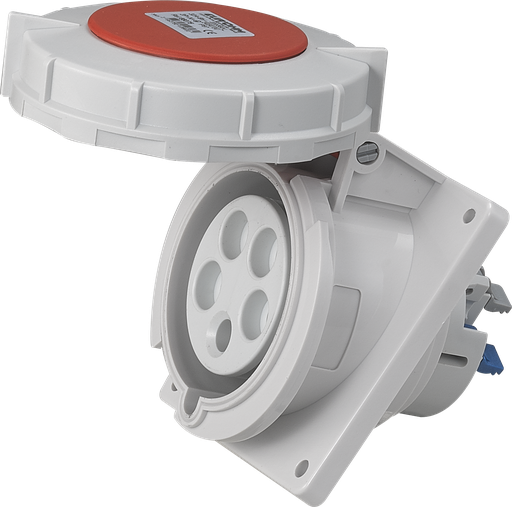 [EUR66075] Socle de prise industrielle à encastrer à 10° 3P+N+T 32A 400V AC IP67