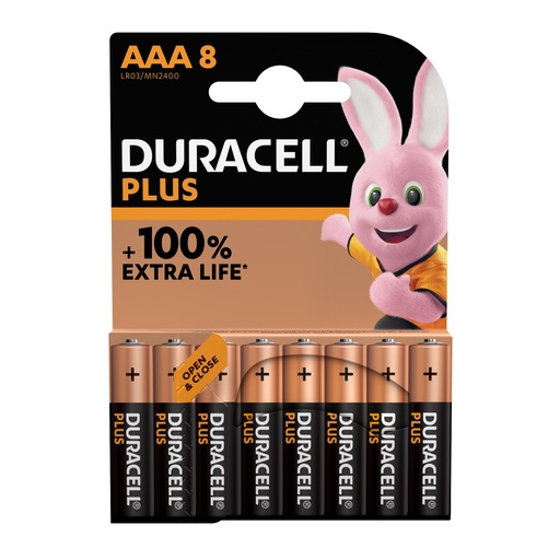 [ENIPCA2493] Blister(s) x 8 Pile alcaline blister x8 Duracell Plus 100%  LR03 - AAA 1.5V 1175