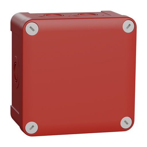 [SCHENN05175] Mureva Box - boîte dérivation 960° rouge -7x20/25 -int 105x105x55 ext 116x116x62