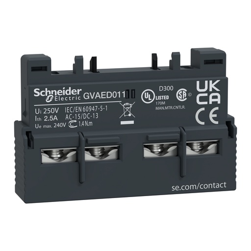[SCHGVAED011] TeSys GV - bloc de contact auxiliaire - montage frontal - 1F+1O