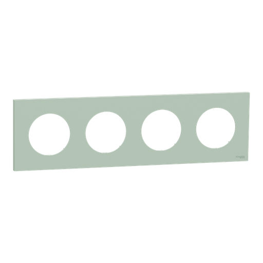 [SCHS903708] Odace - plaque de finition 4 postes - couleur Vert jade
