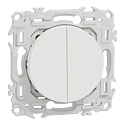 [SCHS920214] Odace - double va-et-vient ou poussoir - 10AX - blanc craie