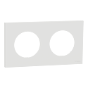 [SCHS920704] Odace - plaque de finition 2 postes - couleur Blanc craie