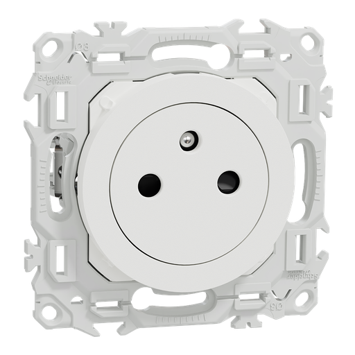 [SCHS925052] Odace - prise 2P+T affleurante avec griffes - bornes automatiques - blanc craie