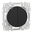 [SCHS940214] Odace - double va-et-vient ou poussoir - 10AX - noir onyx
