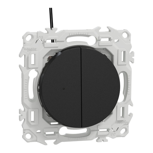 [SCHS940273] Odace - double va-et-vient ou poussoir lumineux LED 0,15mA - 10AX - noir onyx