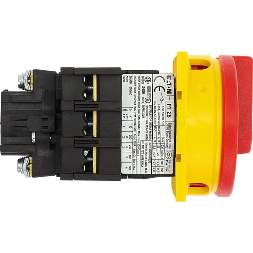 [EAT041097] Inter général, 3p, 25A, poignée rouge-jaune, verrouillable, encastré