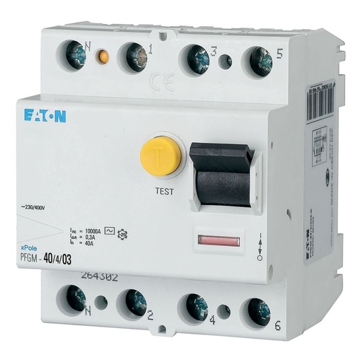 [EAT264302] Interrupteur différentiel PFGM, 4P, 40A 300mA type AC