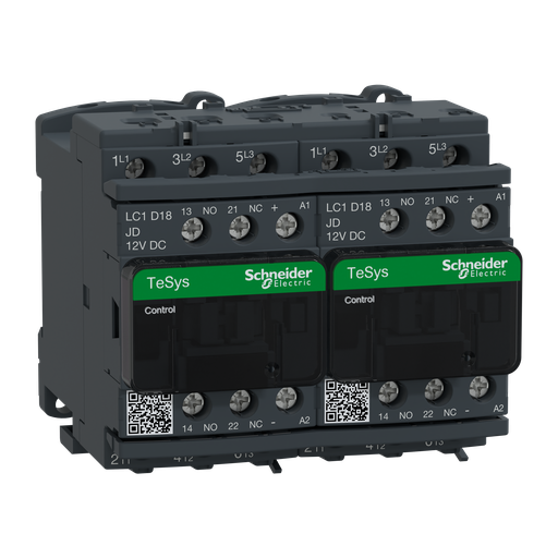 [SCHLC2D18JD] TeSys LC2D - contacteur inverseur - 3P - AC-3 440V - 18A - bobine 12Vcc