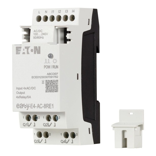 [EAT197221] Extension E/S, 100-240 V AC/DC, 4 entrées TOR, 4 sorties relais