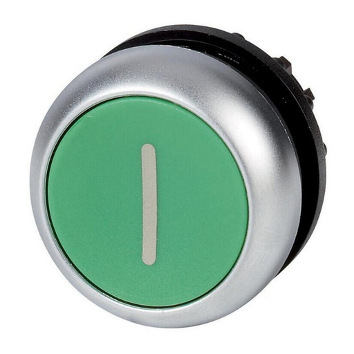[EAT216607] Bouton-poussoir, plat, vert I, à rappel